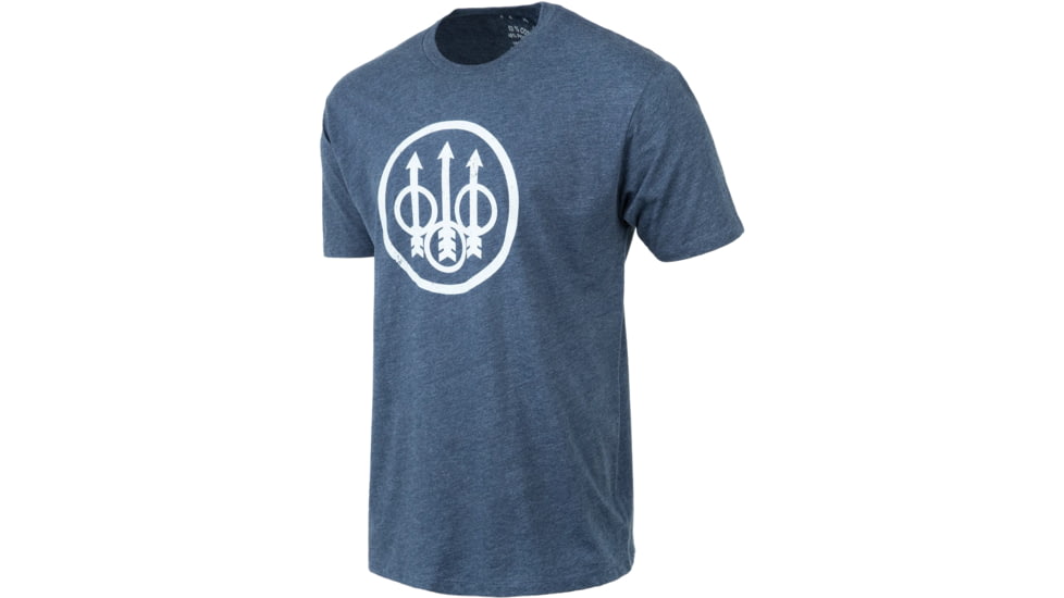 Beretta Trident Logo T-Shirt - Men's, Short Sleeve, Navy Heather, 2XL, TS228T1890051YXXL