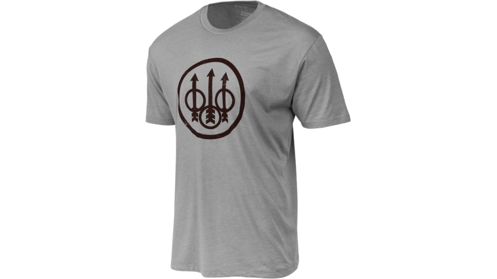 Beretta Trident Logo T-Shirt - Men's, Short Sleeve, Stone Heather, Large, TS228T1890096BL