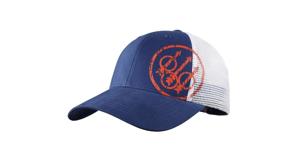 Beretta Trident Sporting Trucker Cap, Blue and White, One Size Fits All BC15201660059P