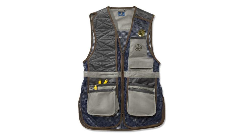 Beretta Two Tone Clays Vest, Grey, Navy, 3XL GT0801460901XXXL