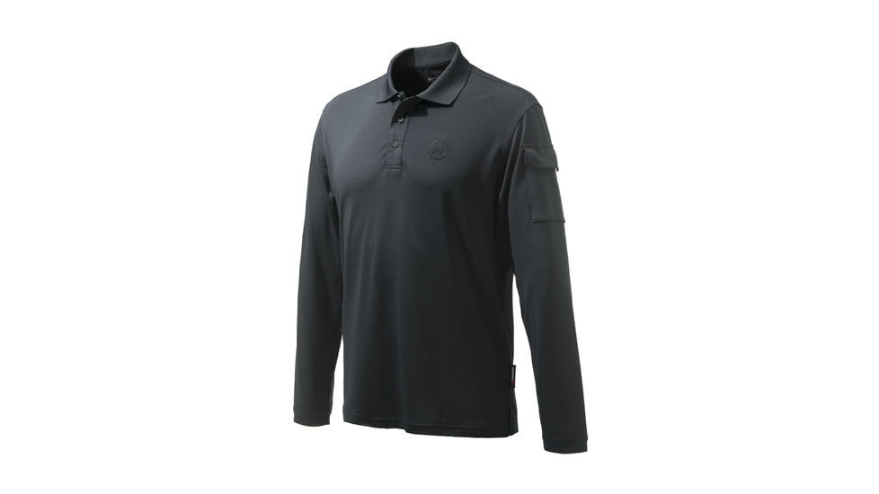 Beretta USA Corp MILLER POLO LONG SLEEVE BLACK X-LARGE, MP025T20120999XL