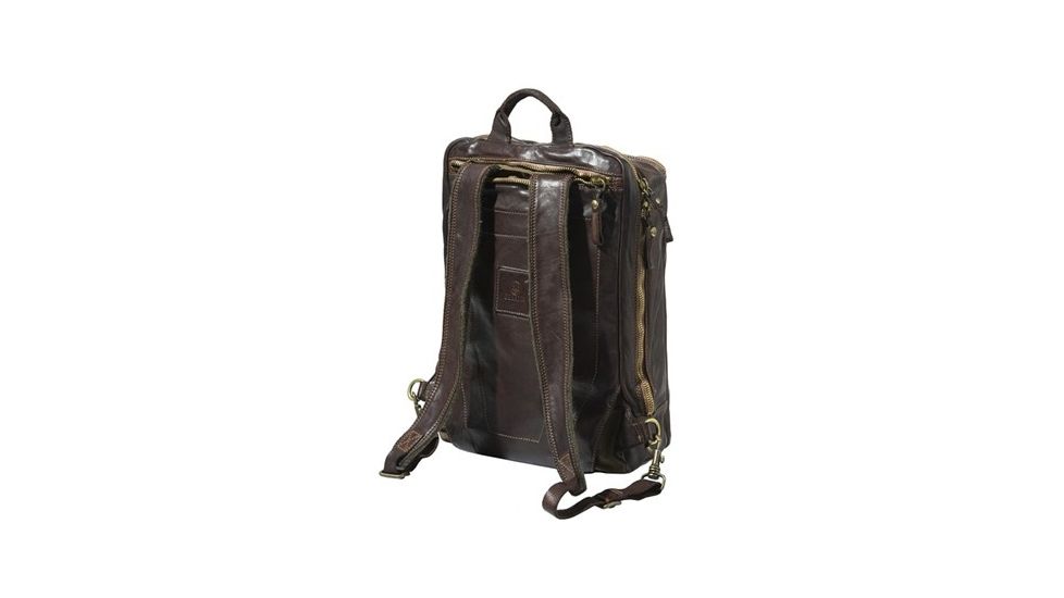 Beretta Vin Washed Leather Laptop Backpack, Brown, 11.5in X 15in X 7in, BS311L00710869