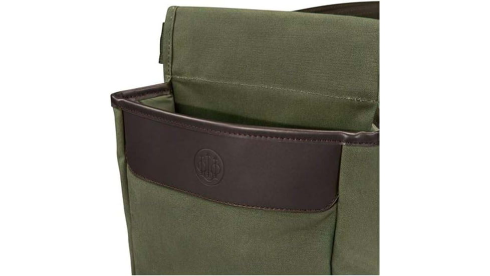 Beretta Waxwear Shell Pouch, Green, Cotton/Leather, Capacity 50 Rounds, BS961020610076
