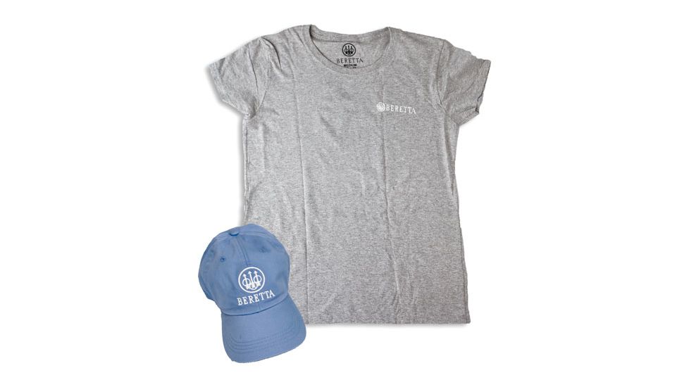 Beretta Women's Cap &amp; T-shirt Roll-Up Combo, Sky Blue