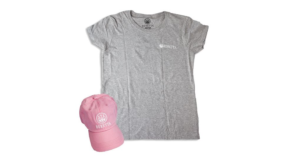 Beretta Women's Cap &amp; T-shirt Medium Roll-up Combo Pink