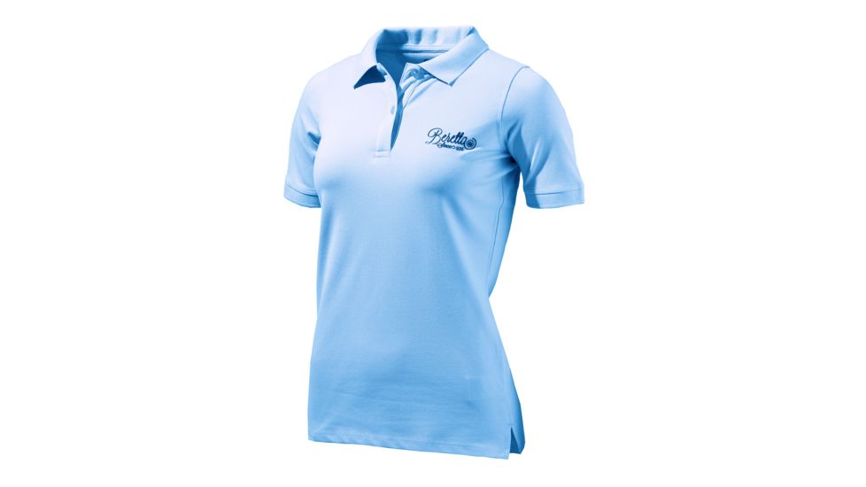 Beretta Womens Piquet Polo Light Blue Extra Small Pb Logo