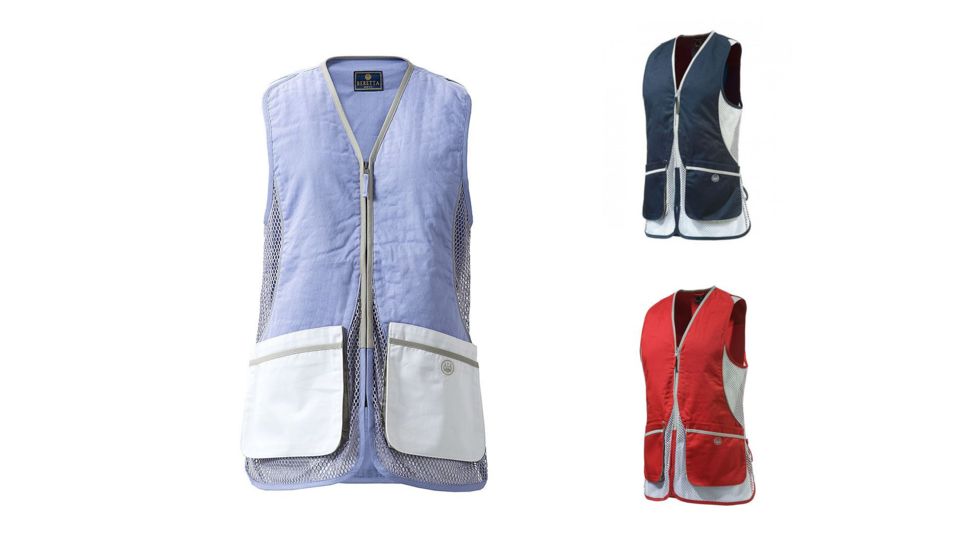 Beretta Women's Silver Pigeon Shooting Vest, Lavendar, Navy Blue, Red