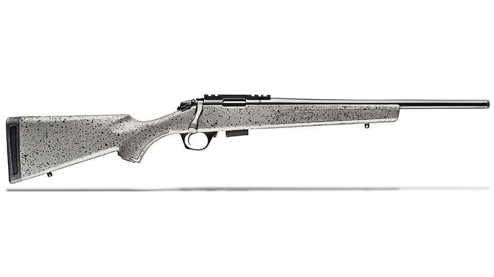 Bergara BMR Micro Bolt Action Rifle, .17 Hornady Magnum Rimfire, 20in 1/2x28 TPI Barrel, 1-16, Synthetic Grey With Black Fleck Stock Stock, Cerakote Black, 1 - 5RD And 1 - 10RD Mags, BMR005-FRRMPG