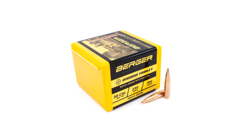 Berger 30 cal 230 gr Hybrid Target, 100 Pk, 30430