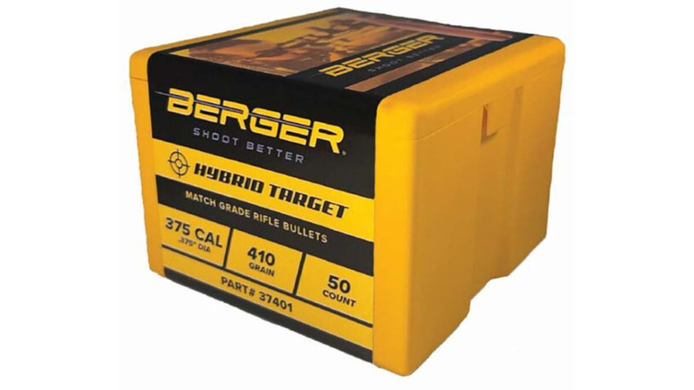 Berger .375 Caliber 410 Grain Hybrid Target Rifle Bullet, 50 Rounds, 37401