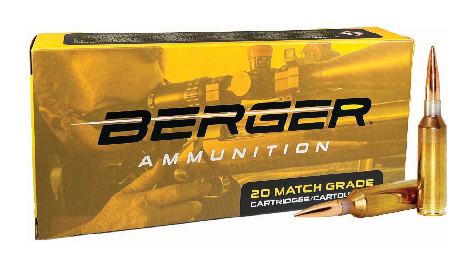 Berger 6.5PRC 153.5 grain Boat Tail Long Range Hybrid Target Rifle Ammo, 20 Rounds, 50030