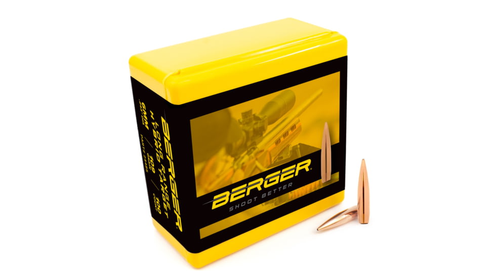 Berger Long Range Hybrid Target 6mm Caliber 109 Grain Long Range Hybrid Rifle Bullets, 100 Bullet, 24485