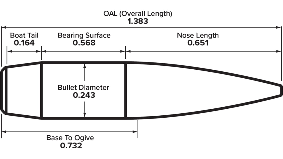Berger 6mm 120 grain Long Range Hybrid Target Bullets, 500, 24786