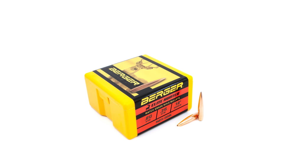 Berger Bullets 25586 Elite Hunter 25 Cal .257 133 Gr Boat Tail (BT) 100 Per Box