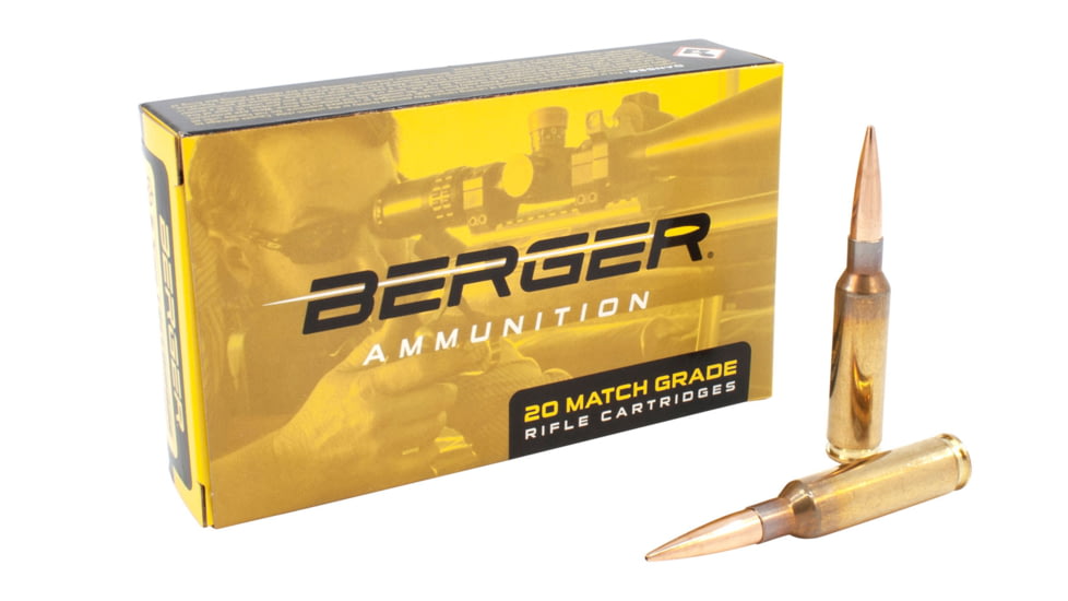 Berger Target 6.5mm Creedmoor 140 Grain Boat Tail Hollow Point Brass Cased Rifle Ammo, 20 Rounds, 31010