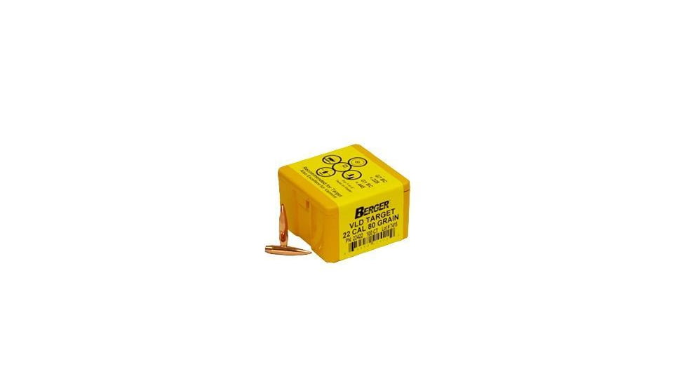 Berger Bullets Berger Match Grade Target Bullets .22 cal .224" 80 gr VLD TARGET 100/box, CSBB22422