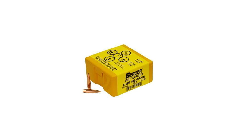 Berger Bullets Berger Match Grade Target Bullets 6mm .243" 105 gr VLD TARGET 100/box, CSBB24429