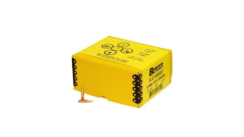 Berger Bullets Berger Match Grade Target Bullets 6mm .243" 105 gr VLD TARGET 500/ct, CSBB24729