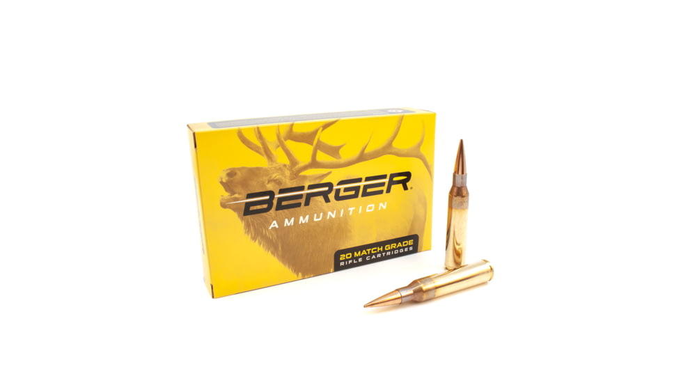 Berger Elite Hunter .338 Lapua Magnum 250 grain Elite Hunter Brass Cased Centerfire Rifle Ammo, 20 Rounds, 81060
