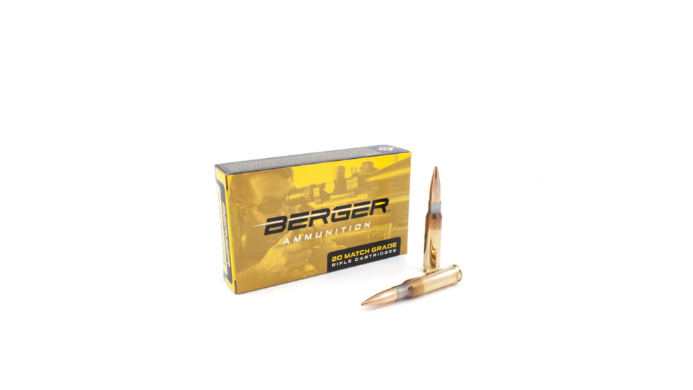Berger Fullbore Target .308 Winchester 155.5 grain Fullbore Target Brass Cased Centerfire Rifle Ammo, 20 Rounds, 60030