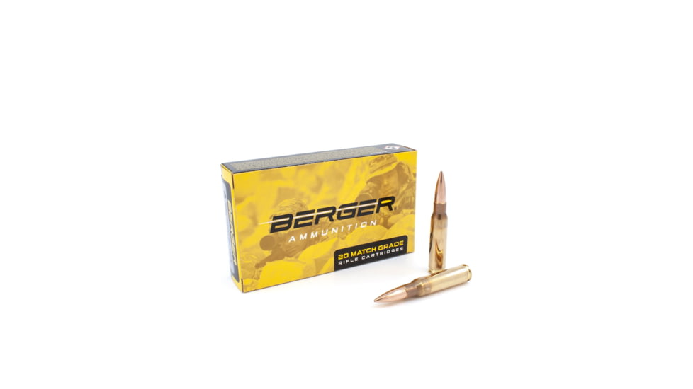 Berger Tactical .308 Winchester 175 grain Tactical Open Tip Match Brass Cased Centerfire Rifle Ammo, 20 Rounds, 60010
