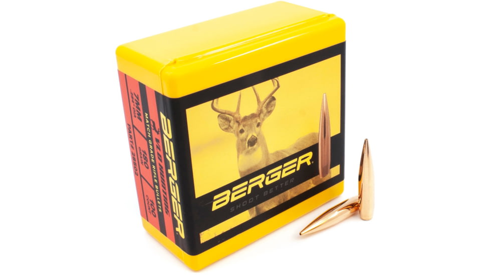 Berger VLD Hunting .284 Caliber 180 Grain Secant Very Low Drag Reloading Rifle Bullets, 100 Bullet, 28502