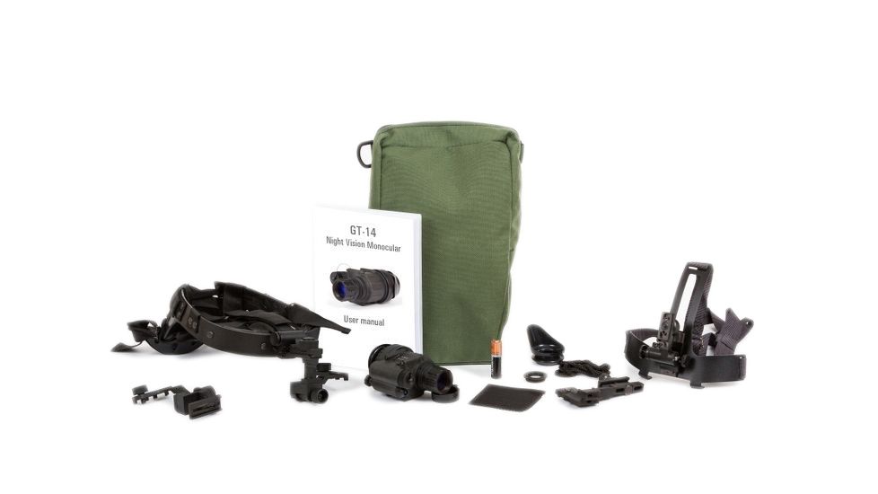 Bering Optics GT-14 1.0x22 Tactical NV Monocular Kit, Gen 3+ Unfilmed, Black, BE34122