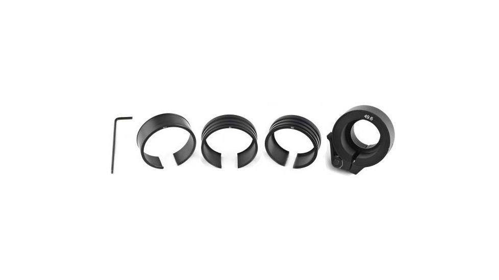 Bering Optics Night Probe Clip-On Adaptor w/ 4 Fitting Rings, Black, Fits 42-58mm Lenses BE80400
