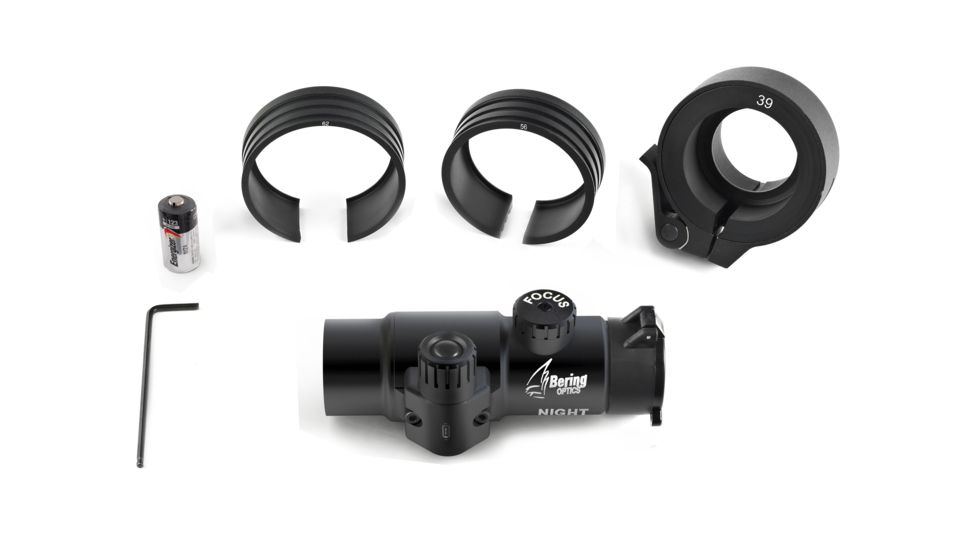 Bering Optics Night Probe Mini B and W Clip-on NV Attachment, White Phosphor Gen 3, Unfilmed W/ Clip-on Mounting System for 30-56mm Objective Lenses, Black, BE36142W