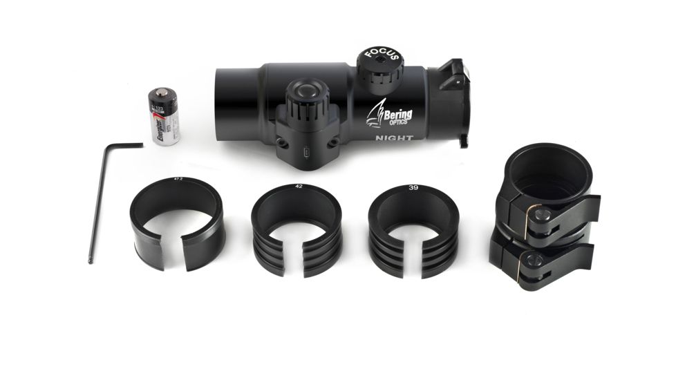 Bering Optics Night Probe Mini B and W Clip-on NV Attachment, White Phosphor Gen 3, Unfilmed W/ Clip-on Mounting System for 30-56mm Objective Lenses, Black, BE36142W