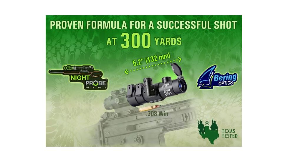 Bering Optics Night Probe Mini Gen 2+ Night Vision Attachment, Black BE36143