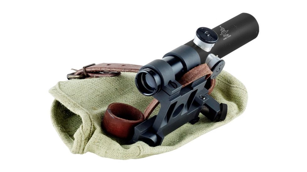 USED Bering Optics PU 1-4x20 Rifle Scope W/ Solid Steel M91/30 Mosin Nagant Mount Type, Black, BE55001, EDEMO1