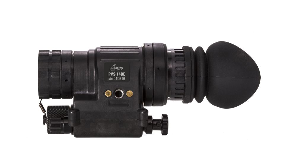 Bering Optics PVS-14BE Elite Night Vision Monocular Kit, MIL SPEC White Phosphor, Gen 3+, Unfilmed w/Manual Gain, Black BE73140MGUW