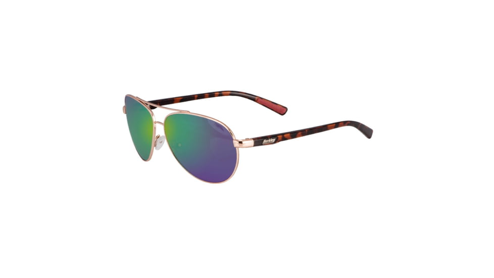 Berkley BER001 Sunglasses, Gold Frame, Green Mirror Copper Base Lens, 1479093