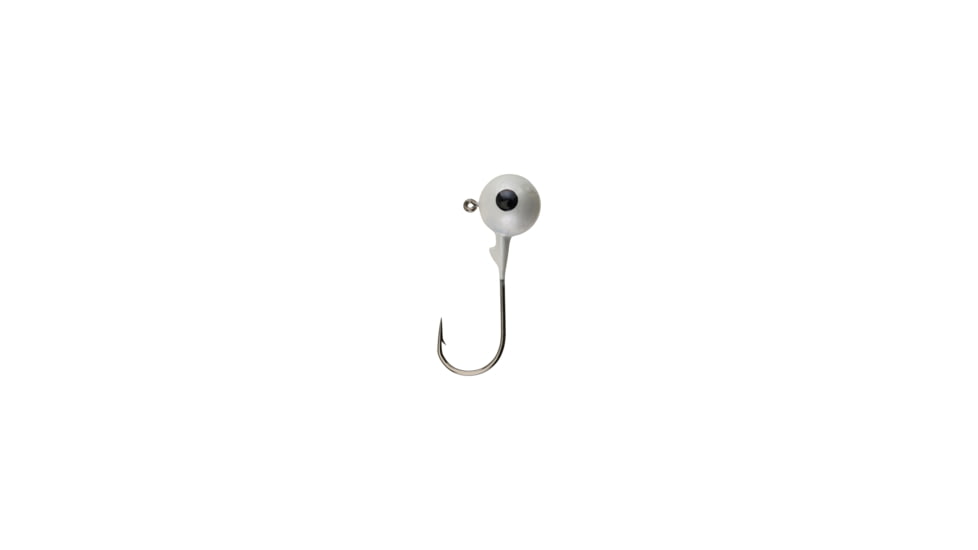 Berkley Essentials Round Ball Jigs, Hook Size 1, Tackle Size 1/8oz / 3.5g, White, BRBJ18-WH