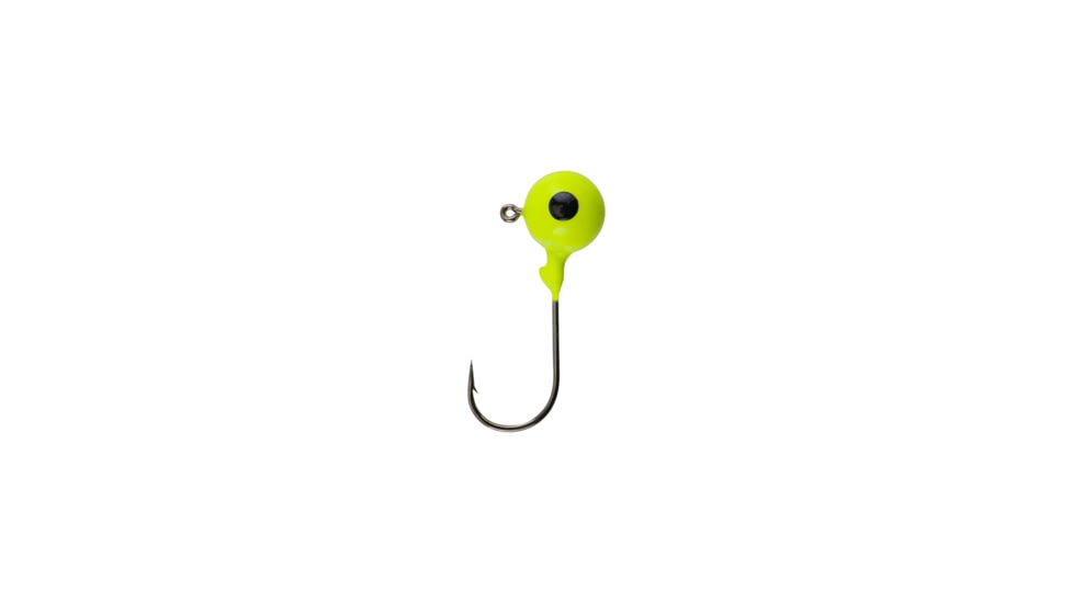 Berkley Essentials Round Ball Jigs, Hook Size 2/0, Tackle Size 1/4oz / 7g, Chartreuse, BRBJ14-CH