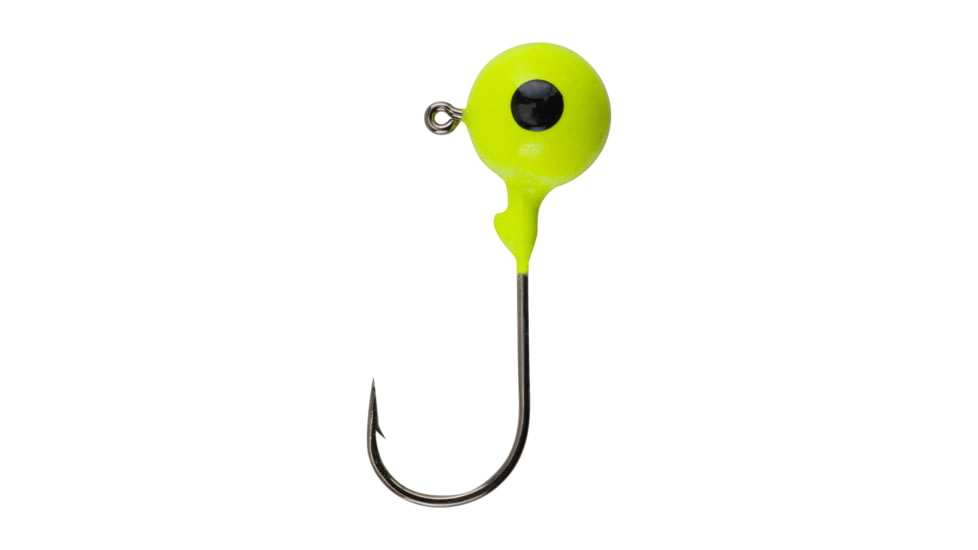 Berkley Essentials Round Ball Jigs, Hook Size 4/0, Tackle Size 3/4oz / 21g, Chartreuse, BRBJ34-CH