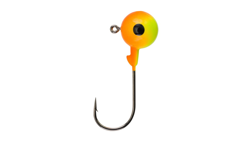 Berkley Essentials Round Ball Jigs, Hook Size 4/0, Tackle Size 3/4oz / 21g, Chartreuse/Orange, BRBJ34-CO