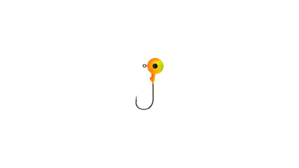 Berkley Essentials Round Ball Jigs, Hook Size 4, Tackle Size 1/16 oz / 1.8g, Chartreuse/Orange, BRBJ116-CO