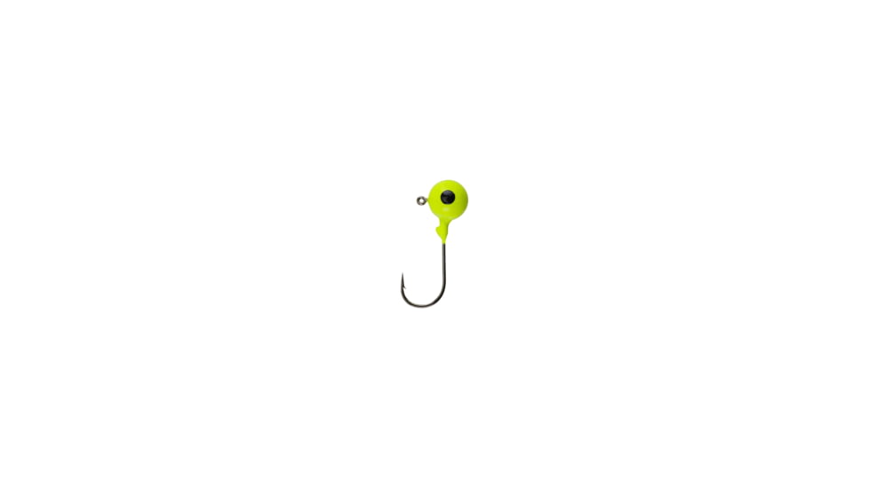 Berkley Essentials Round Ball Jigs, Hook Size 6, Tackle Size 1/32oz / 0.9g, Chartreuse, BRBJ132-CH
