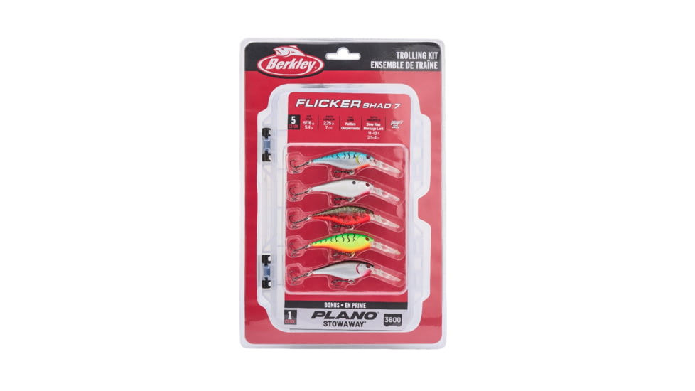 Berkley Flicker Shad Trolling Pack Soft Bait Lures, Assorted, 7, 1590618
