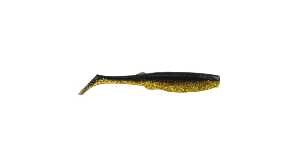 Berkley Gulp! Saltwater Paddleshad Soft Bait Lures, 4in, 4 Pack, Black Gold, 1520440