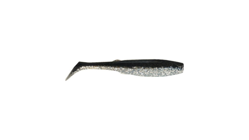 Berkley Gulp! Saltwater Paddleshad Soft Bait Lures, 4in, 4 Pack, Black Silver, 1520442
