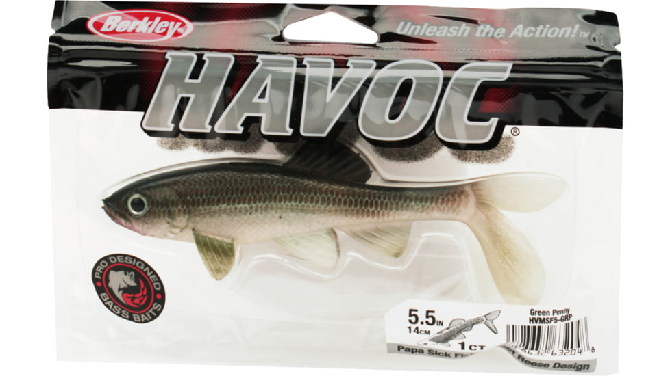 Berkley Havoc Sick Fish Bait, 5.5in., Green Penny 178388