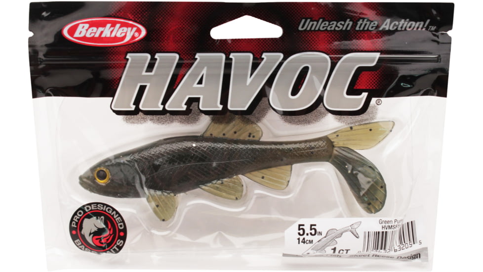 Berkley Havoc Sick Fish Bait, 5.5in., Green Pumpkin 178389