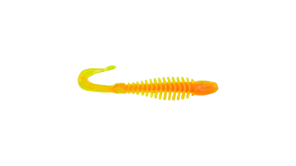 Berkley PowerBait Curly Bones Soft Bait, 3in, 10 Pack, Citrus Punch, 1571449