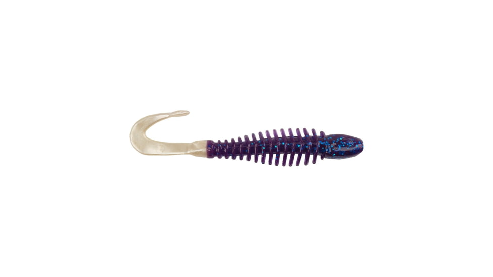 Berkley PowerBait Curly Bones Soft Bait, 4in, 8 Pack, Electric Blue/White, 1571470