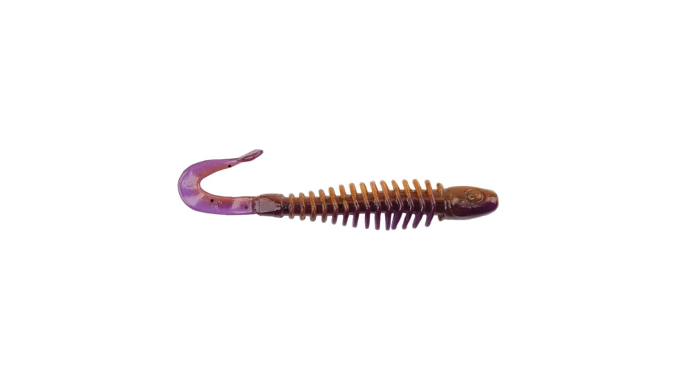 Berkley PowerBait Curly Bones Soft Bait, 4in, 8 Pack, Peanut Butter and Jelly, 1571471
