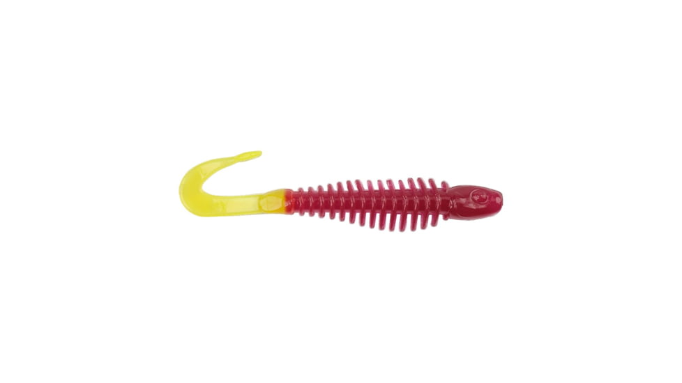 Berkley PowerBait Curly Bones Soft Bait, 4in, 8 Pack, Purple/Chartreuse, 1571464