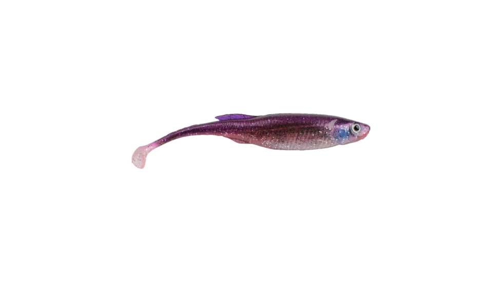 Berkley PowerBait Drip Swimmer Soft Bait, 5in, 4 Pack, HD Purple Shiner, 1624231